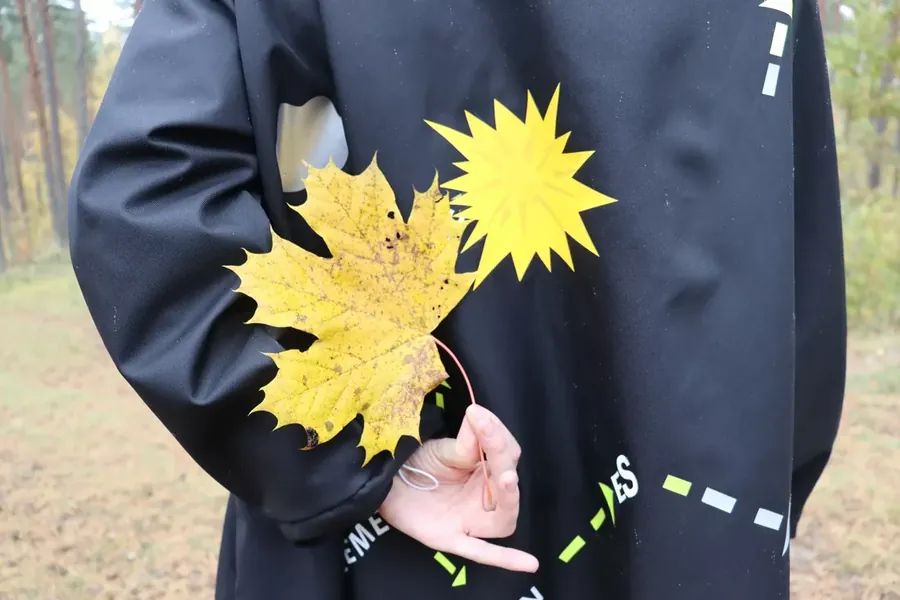 Rudens lapa pie Pogas lietusmēteļa